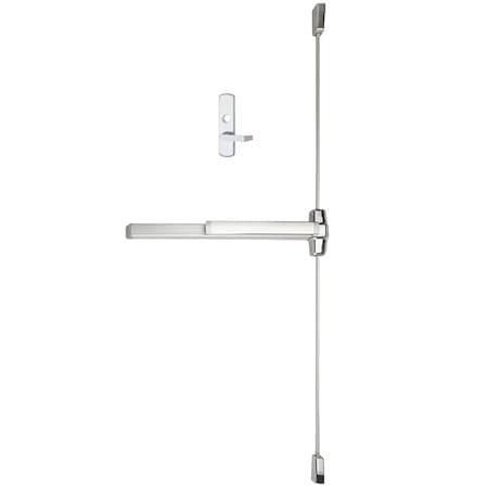 Von Duprin Grade 1 Surface Vertical Rod Exit Bar, Wide Stile Pushpad, 36-in Fire-rated Device, 84-in Door Heigh 9927L-06-F 3 26D LHR